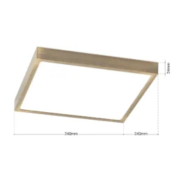 LED-Deckenlampe Disc, messingfarben antik, Länge 24 cm, CCT