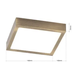 LED-Deckenlampe Disc, messingfarben antik, Länge 14 cm, CCT