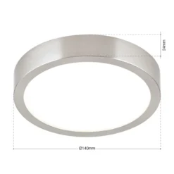 LED-Deckenlampe Disc, nickelfarben satiniert, Ø 14 cm, CCT
