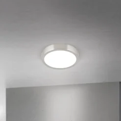 LED-Deckenlampe Disc, nickelfarben satiniert, Ø 14 cm, CCT