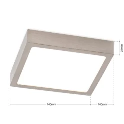 LED-Deckenlampe Disc nickelfarben satiniert, Länge 14 cm CCT
