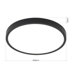 LED-Deckenlampe Disc, schwarz Ø 28 cm, CCT Metall/Kunststoff