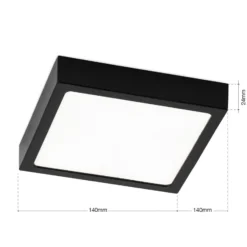 LED-Deckenlampe Disc, schwarz Länge 14 cm, CCT Metall