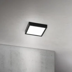 LED-Deckenlampe Disc, schwarz Länge 14 cm, CCT Metall