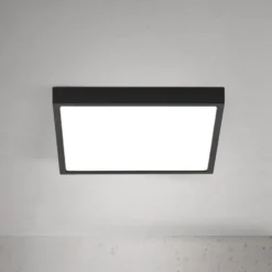 LED-Deckenlampe Disc, schwarz Länge 24 cm, CCT Metall