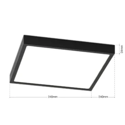 LED-Deckenlampe Disc, schwarz Länge 24 cm, CCT Metall