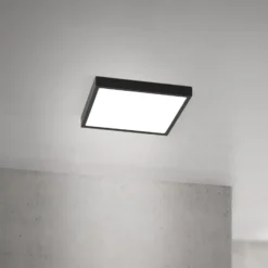 LED-Deckenlampe Disc, schwarz Länge 24 cm, CCT Metall
