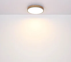 LED-Deckenlampe Doro, Ø 45 cm, grafit/holz dunkel, Holz, 830
