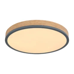 LED-Deckenlampe Doro, Ø 45 cm, grafit/holz dunkel, Holz, 830