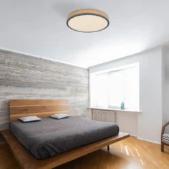 LED-Deckenlampe Doro, Ø 45 cm, grafit/holz dunkel, Holz, 830