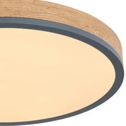 LED-Deckenlampe Doro, Ø 45 cm, grafit/holz dunkel, Holz, 830