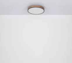 LED-Deckenlampe Doro, Ø 60 cm, grafit/holz dunkel, Holz, CCT
