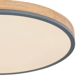 LED-Deckenlampe Doro, Ø 60 cm, grafit/holz dunkel, Holz, CCT