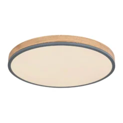 LED-Deckenlampe Doro, Ø 60 cm, grafit/holz dunkel, Holz, CCT