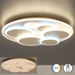 LED-Deckenlampe Dots, sandfarben, Ø 50 cm, Metall/Acryl, CCT