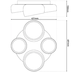 LED-Deckenlampe Eliora, 4-fl., weiß, CCT, Fernbedienung