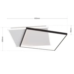 LED-Deckenlampe Emanuel, weiß/schwarz