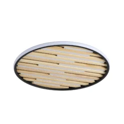 LED-Deckenlampe Equalise, Ø 49 cm, schwarz/hellbraun, Metall