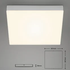 LED-Deckenlampe Flame, 3000K, 28,7x28,7cm, silber