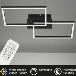 LED-Deckenlampe Frame CCT, schwarz, 50x39cm