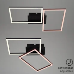 LED-Deckenlampe Frame CCT, schwarz, 50x39cm