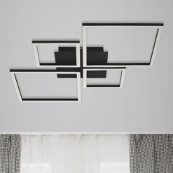 LED-Deckenlampe Frame, Step dim, 4-flammig schwarz