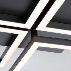 LED-Deckenlampe Frame, Step dim, 4-flammig schwarz