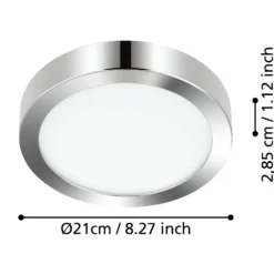 LED-Deckenlampe Fueva 5 IP44 3000K chrom Ø21cm
