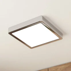 LED-Deckenlampe Fueva 5 IP44 3000K chrom 21x21cm