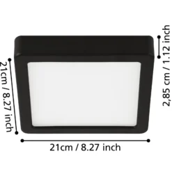 LED-Deckenlampe Fueva 5 IP44 3000K chrom 21x21cm