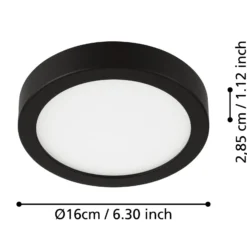 LED-Deckenlampe Fueva 5 IP44 3000K schwarz Ø16cm