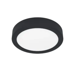 LED-Deckenlampe Fueva 5 IP44 3000K schwarz Ø16cm