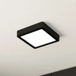 LED-Deckenlampe Fueva 5 IP44 3000K schwarz 16x16cm