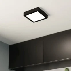 LED-Deckenlampe Fueva 5 IP44 3000K schwarz 16x16cm