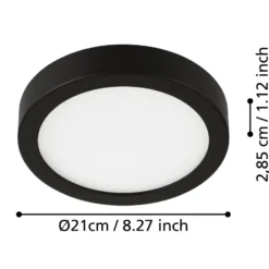 LED-Deckenlampe Fueva 5 IP44 3000K schwarz 21x21cm