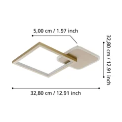 LED-Deckenlampe Gafares, gold, Alu, 33 cm Fernbedienung CCT