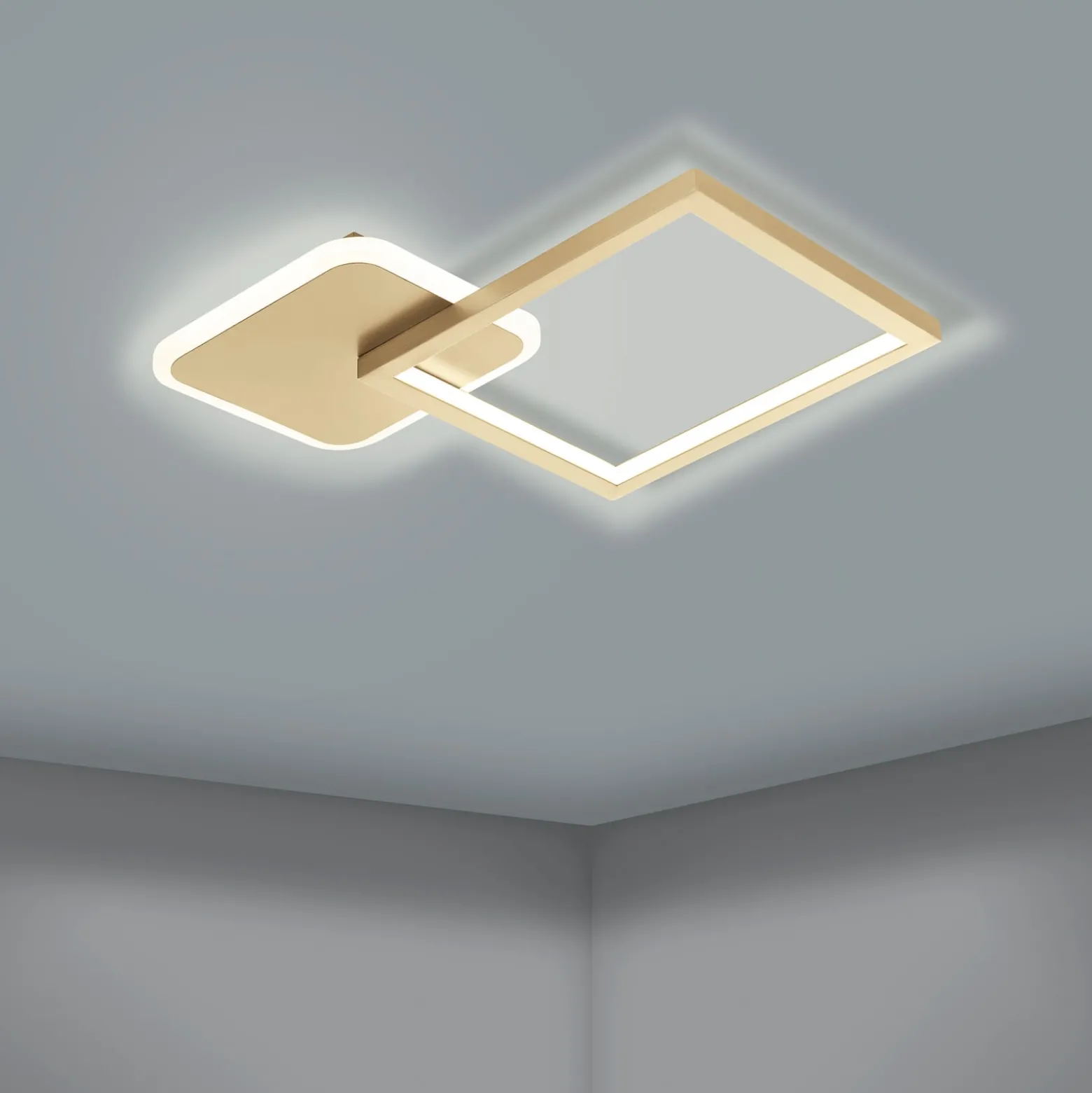 LED-Deckenlampe Gafares, gold, Alu, 33 cm Fernbedienung CCT