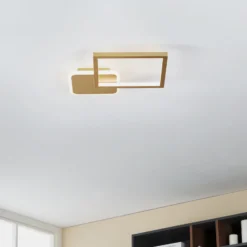 LED-Deckenlampe Gafares, gold, Alu, 33 cm Fernbedienung CCT