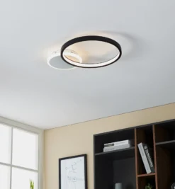 LED-Deckenlampe Gafares, schwarz Alu 41 cm Fernbedienung CCT
