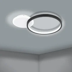 LED-Deckenlampe Gafares, schwarz Alu 41 cm Fernbedienung CCT