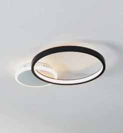 LED-Deckenlampe Gafares, schwarz Alu 41 cm Fernbedienung CCT