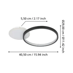 LED-Deckenlampe Gafares, schwarz Alu 41 cm Fernbedienung CCT