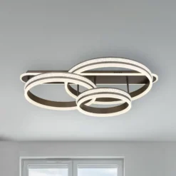 LED-Deckenlampe Grouni, Länge 80 cm, titanfarben, CCT Metall
