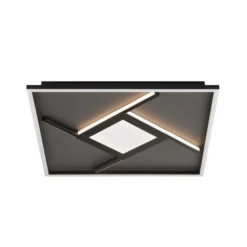 LED-Deckenlampe Hardy, Länge 46 cm schwarz matt Metall/Stoff