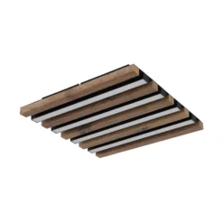 LED-Deckenlampe Hayden, Länge 30 cm, schwarz/holz dunkel