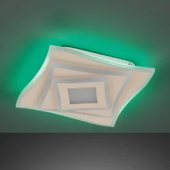 LED-Deckenlampe HERO, sand, 40x40 cm, Fernbedienung, CCT dim