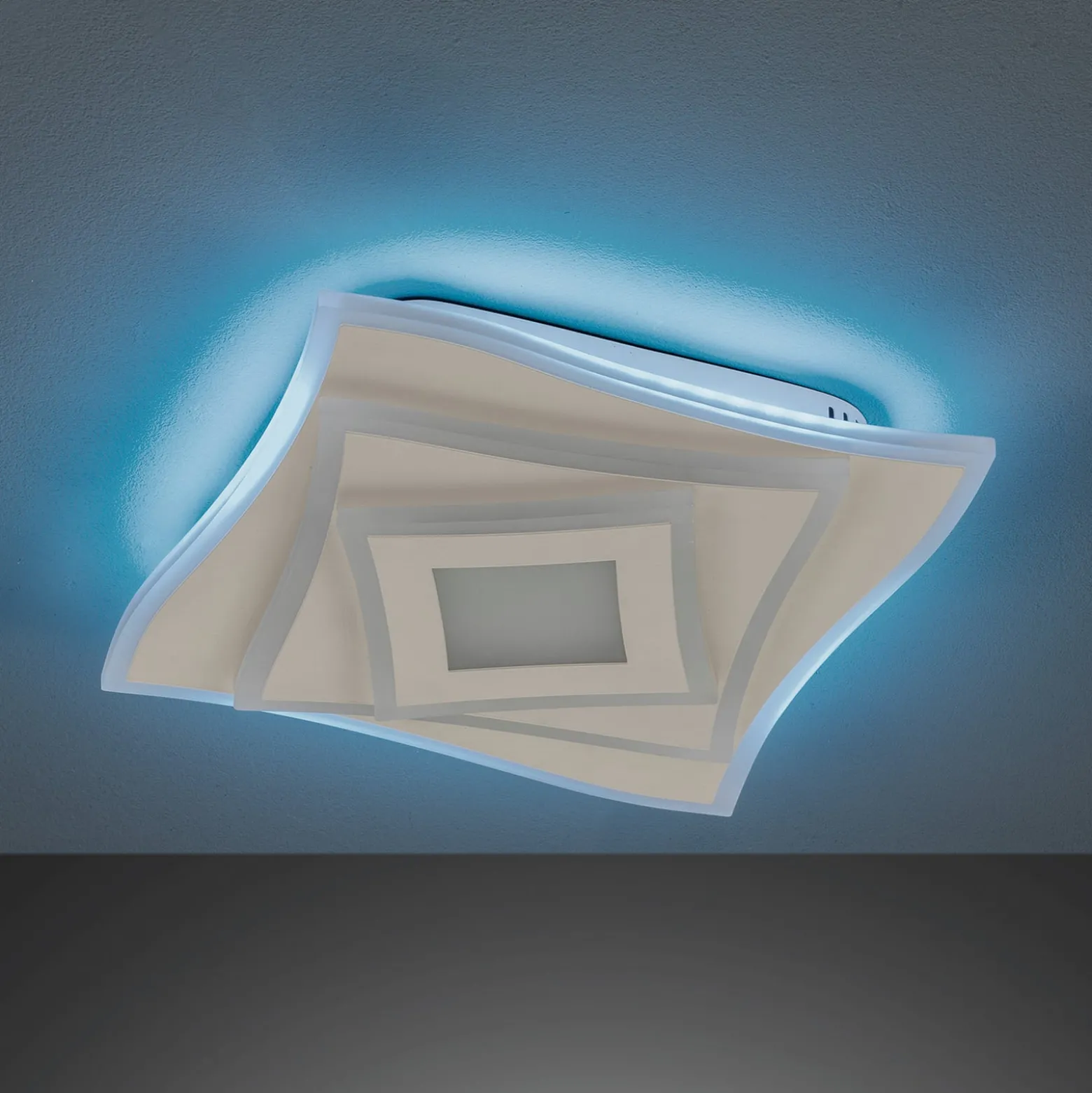 LED-Deckenlampe HERO, sand, 40x40 cm, Fernbedienung, CCT dim