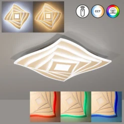 LED-Deckenlampe HERO, sand, 40x40 cm, Fernbedienung, CCT dim