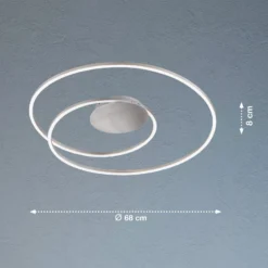 LED-Deckenlampe HOLY, nickel, Ø 68 cm, Fernbedienung, CCT