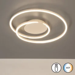 LED-Deckenlampe HOLY, sand, Ø 49 cm, Fernbedienung, CCT, dim